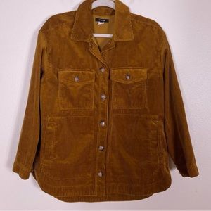 Madewell Golden Yellow Corduroy Button Front Shirt Jacket